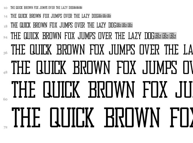 Bureau font waterfall